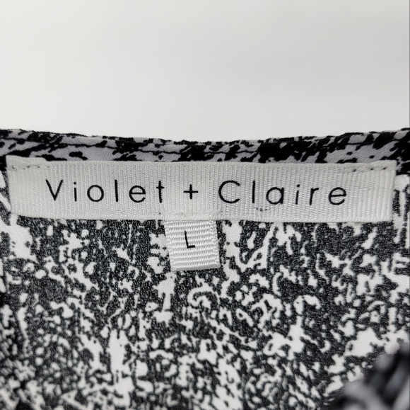 Violet + Claire blouse slit shoulders black and white Size L - Picture 8 of 8